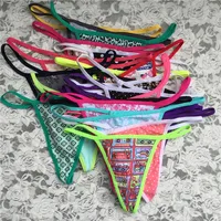 

(10 Pieces/Lot) In Stock Women Sexy Cute Cotton G-string Lady Soft Thong Mini T-back Panties Underwear Multicolored