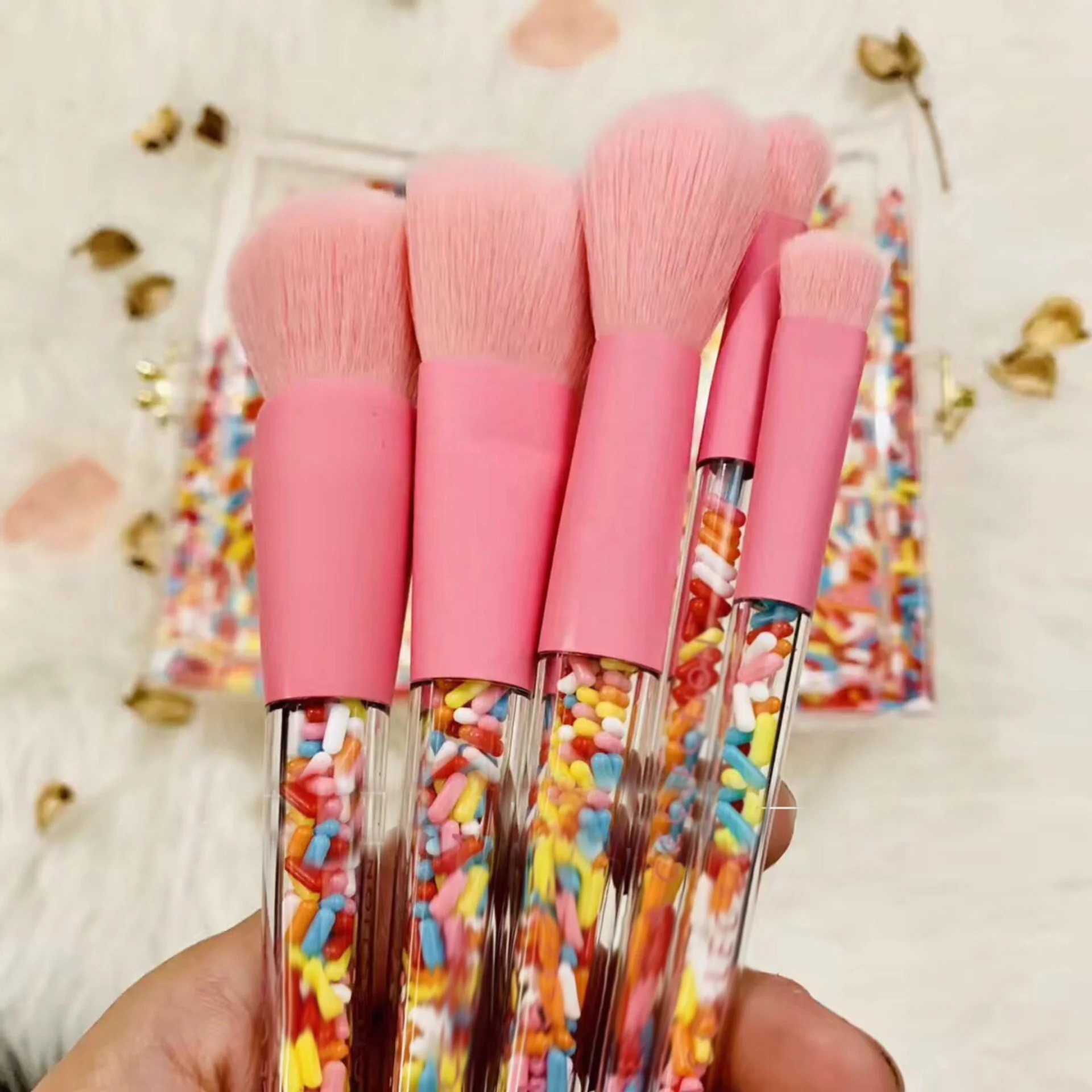 

Private Label Metoo New Design 5pcs Makeup Brush Set, Pink