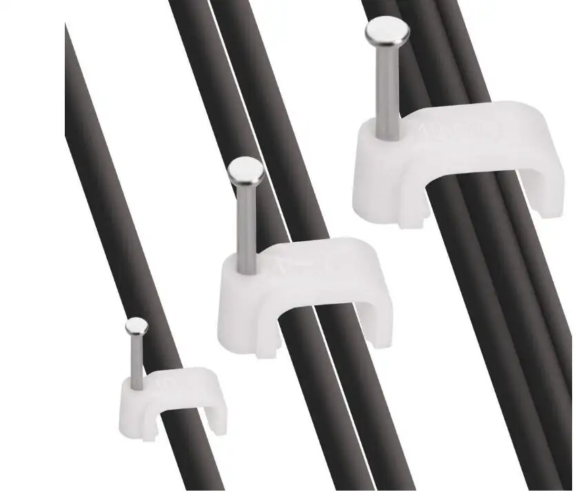304 High Carbon Steel 10mm Pe Material Rectangular Plastic Cable Staple