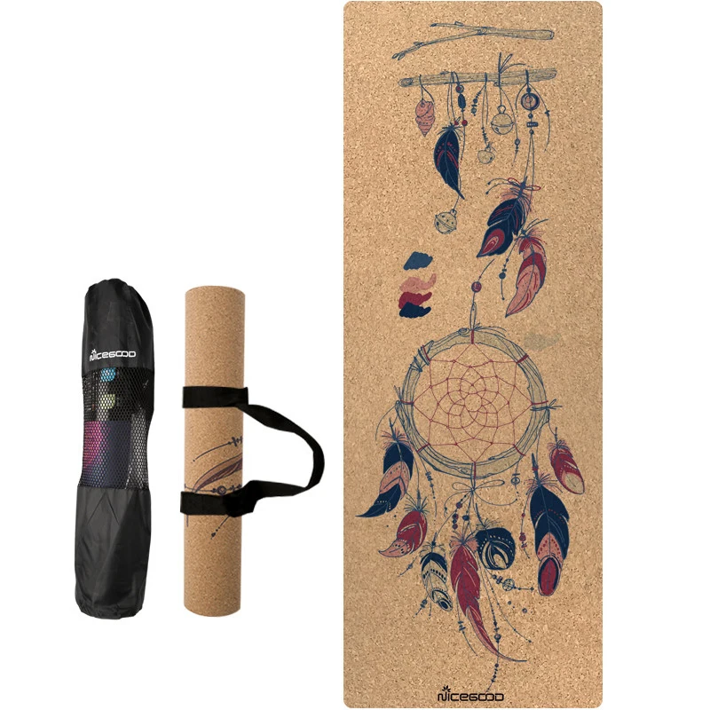 

New arrival custom printed 100% eco cork mat natural rubber yoga mat, Cmyk