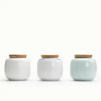 

white mini japanese style ceramic storage bottles jars canister tea coffee sugar set