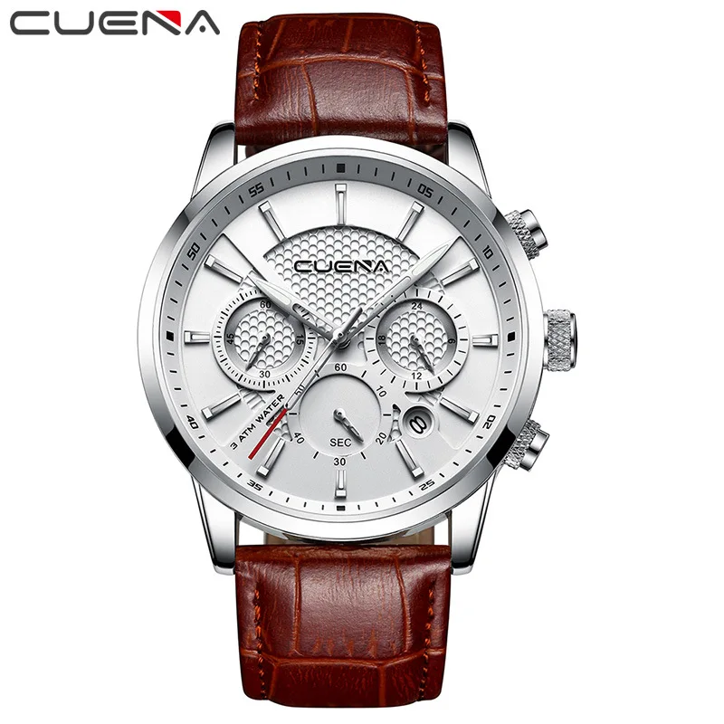 

CUENA Watches 6805 Father's Day Gift Set Husband Boyfriend Watches Men Fashion Chronograph Watch, N/a