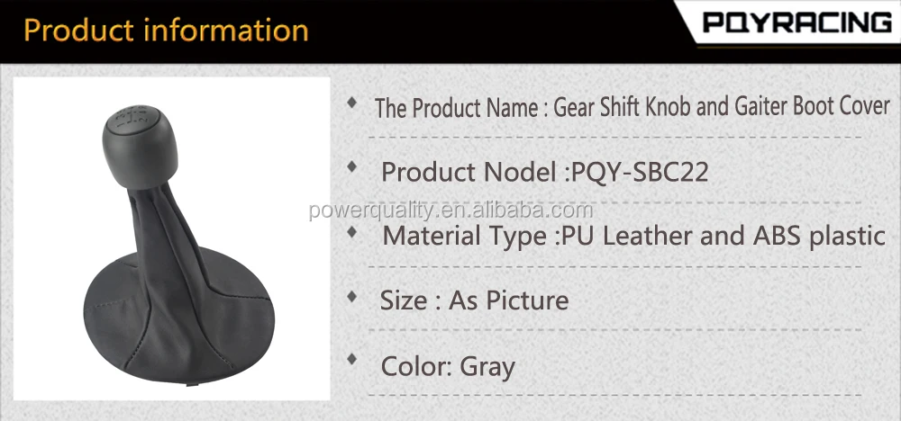 Gear Shift Cover Specific for Fiat Panda from 2003/ to 2011 in/ Real Black Leather and Red Stitching