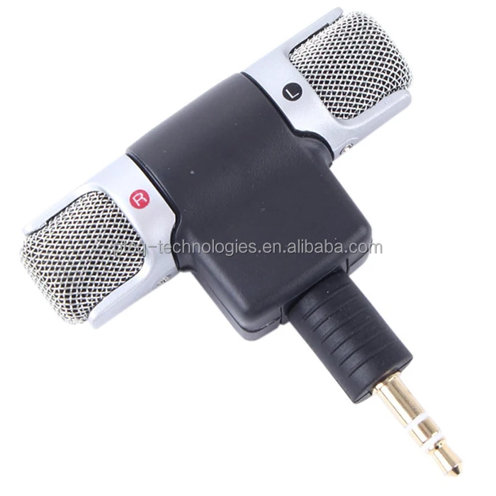 portable 3.5mm/35mm mini digital stereo microphone with foldable plug for 3 3+ 4 and digital camera,recorder