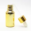 Custom color 20ml 30ml 50ml 100ml electroplate glass bottle with dropper lid RO-73B