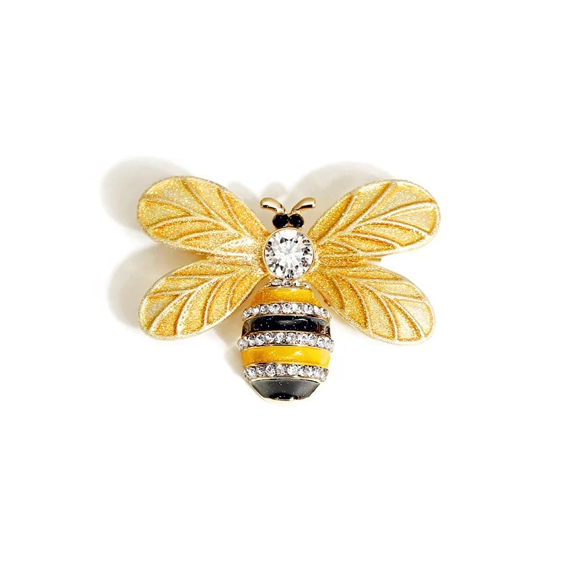 

Muylinda Fashion Women stone Pins And Brooches Scarf Clip Broche Jewelry Plating Rhinestone crystalBee Insect Brooch Pins, As picture
