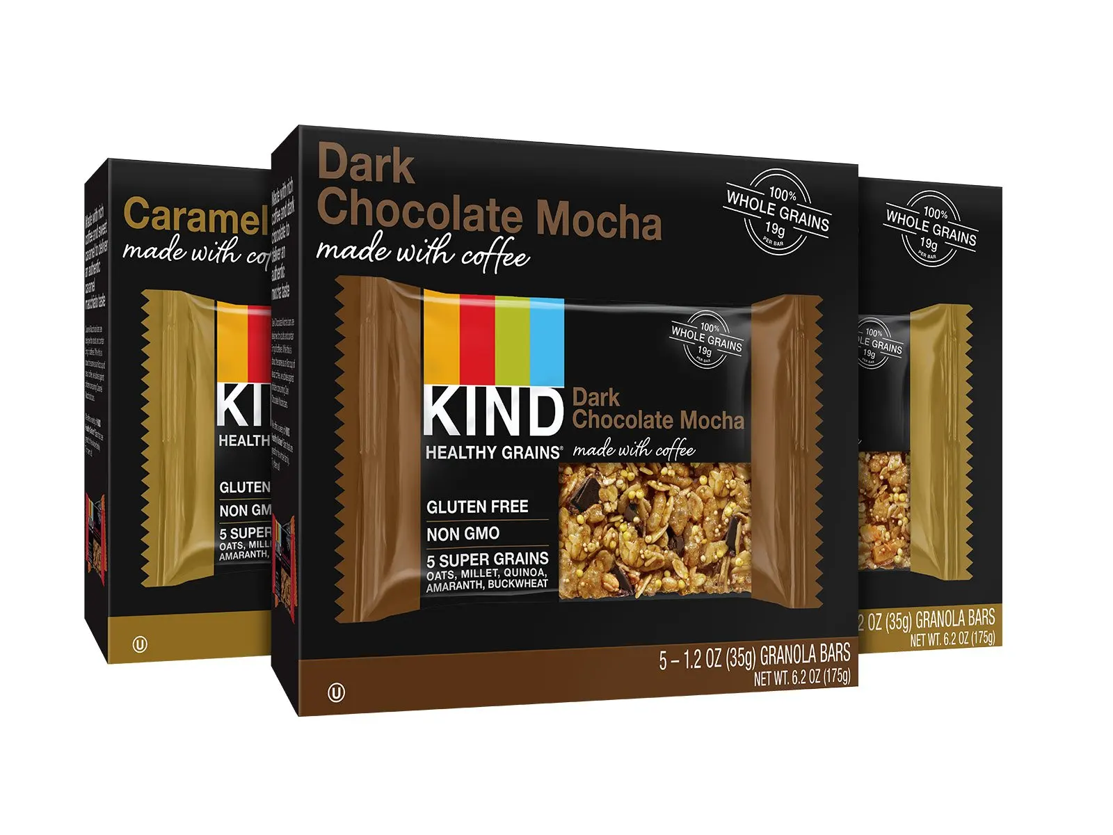 KIND Healthy Grains Granola Bars, Coffee Lovers Variety Pack, Gluten Free, 1.2 oz Bars, 15 Count