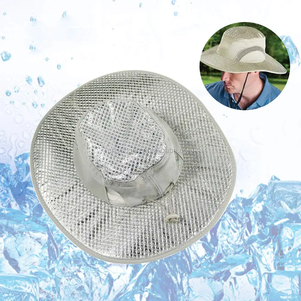 Fashion Hat Sunscreen Cooling Evaporative Hat Heatstroke Protection Cooling Cap Wide Brim Hat Anti UV Feature