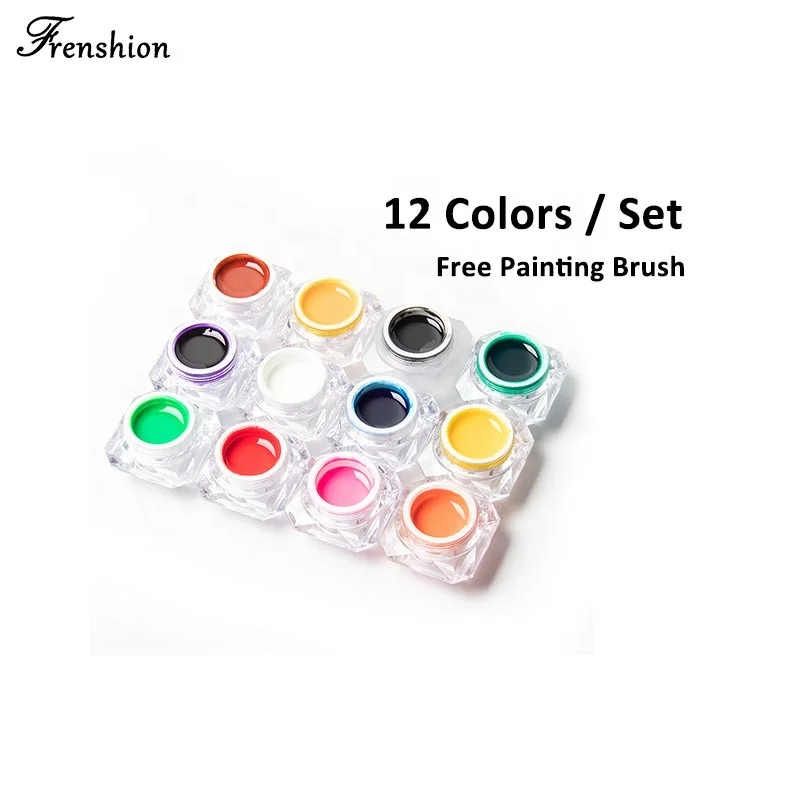 

Cheap Free Nail Brush Art Gel Colorful UV LED Soak Off Manicure Drawing Painting Gel Polish Sets, Custom your special color
