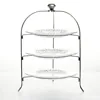 wholesale cheap modern clear glass snack serving dish set / cake stand