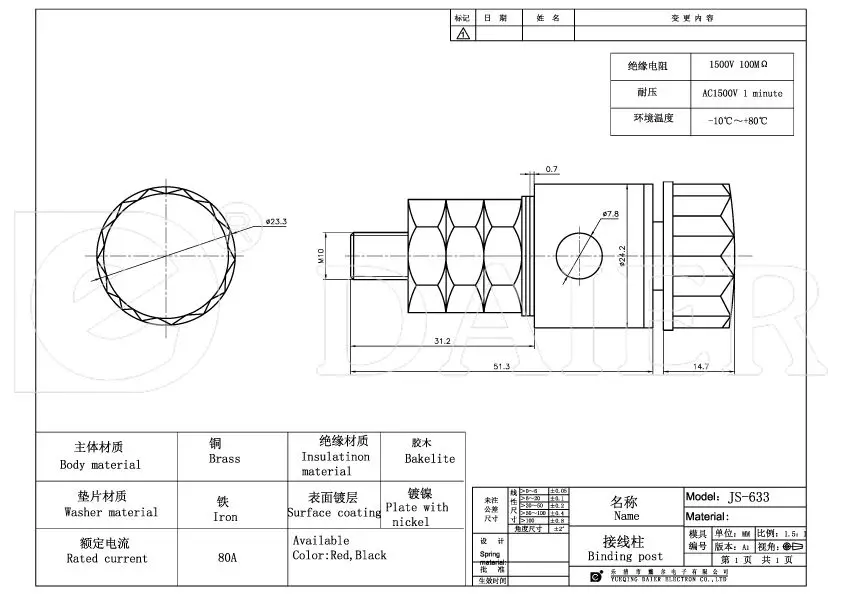 Manufacture 10mm Binding Post