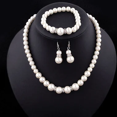 

Pearl Jewelry Set Style Necklace Set Necklace Bracelet Earring, N/a