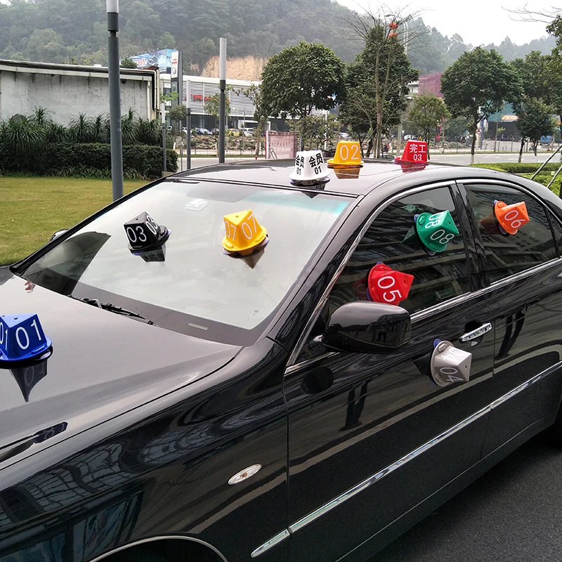 Colorful Reusable Car Roof Number Block Car Top Hats For Car