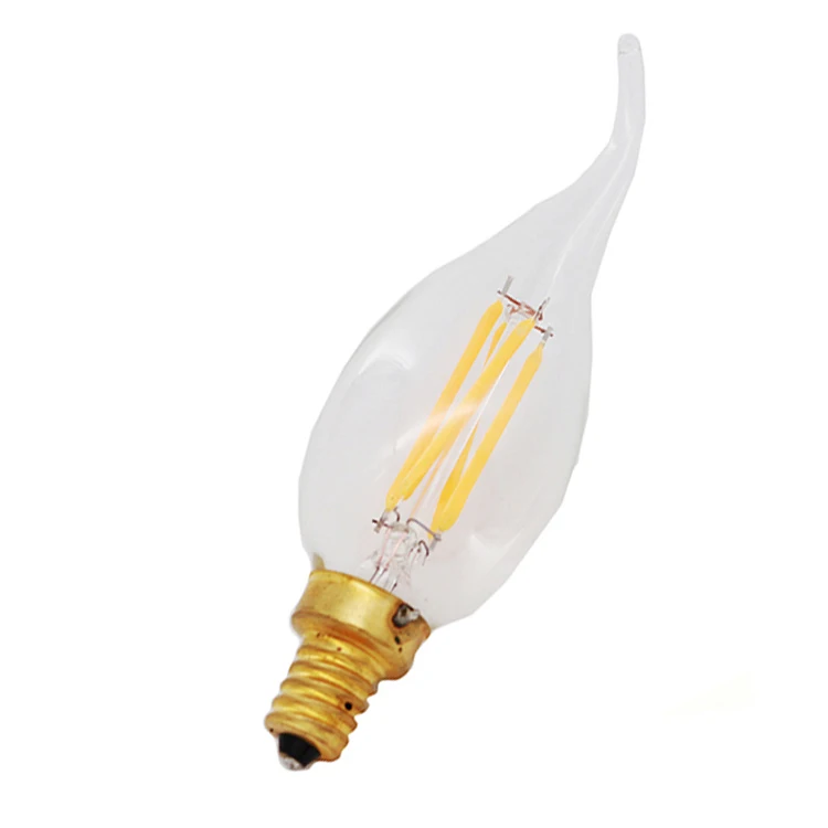 2W 4W E14 base C35 led candle filament light bulb for bar bedroom livingroom