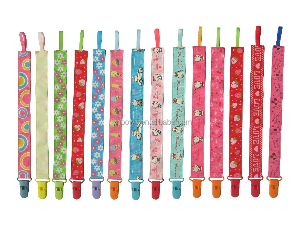 

OEM printed cotton baby Pacifier Clips
