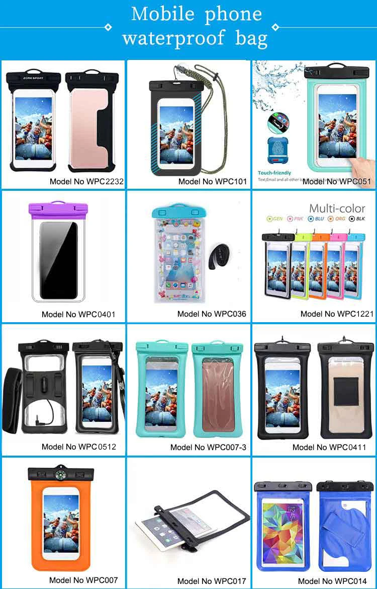 Underwater Phone Bag Waterproof Pouch for Summer High Quality PVC Fit for 5.7" Mobile Phone Lanyard +neutral Paper Card+opp Bag