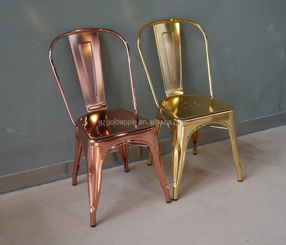Wholesale Cheap Steel Industrial Gold Chair Luxury Metal Dining Chair