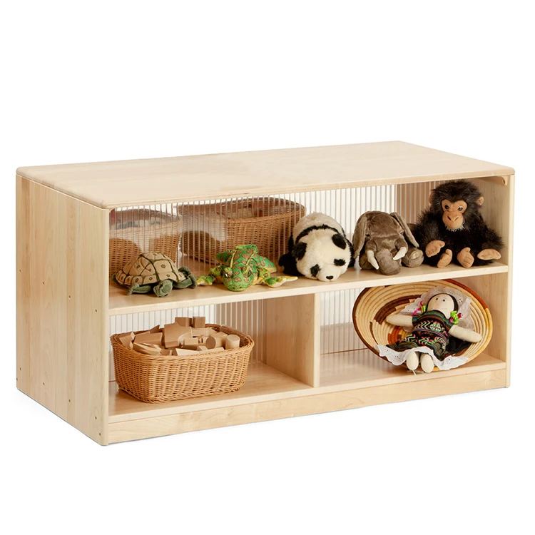 Toddler Children Daycare Toy Storage Wooden Shelf for Kids