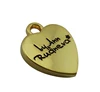 custom metal plated heart shape lucky charm with letter