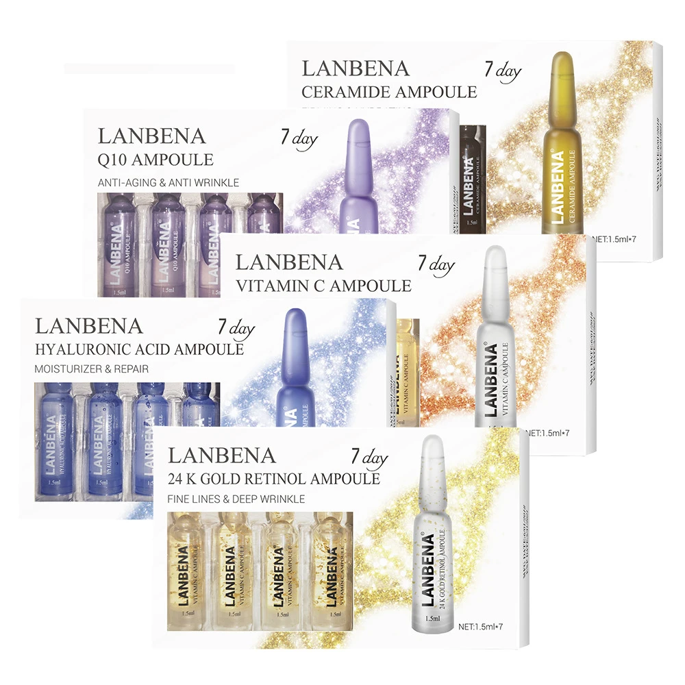 

Lanbena 24K Gold Retino Hyaluronic Acid Q10 Vitamin C Ampoule Whiteneing Lifting Anti-wrinkle Serum, N/a