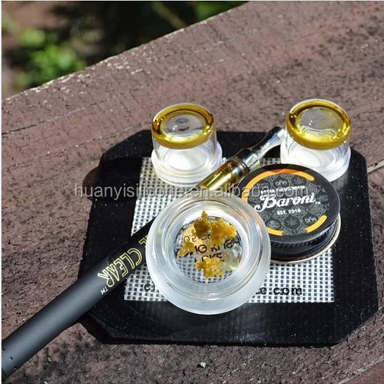 
custom small 6ML transparent tempered glass container unbreakable jar bho wax oil concentrate glass jar for wax bho cosm 