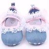 Toddler Baby Girl Newborn Infant Cute Princess Lace Bowknot Prewalker Trainer Sneaker Crib Shoes White/Pink 3-18M
