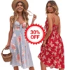 Casual mini boho dresses women summer 2019 floral print beach maxi casual women dress manufacture