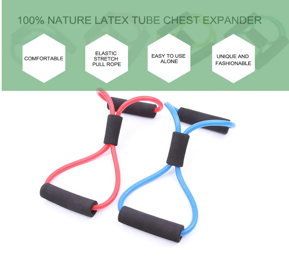 colorfully workout bands resistance bands stretch rope 8 shaped elastic tension rope chest expander for yoga pilates sport fitness