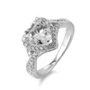 Luxury Large Heart Shape Couple 18K Gold Diamond 925 Sterling Silver Sample Engagement Wedding Rings for Men