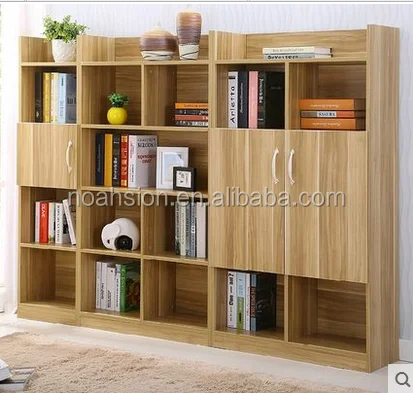 Particle Board Wooden Library Bookshelf Bookcase View Sectional