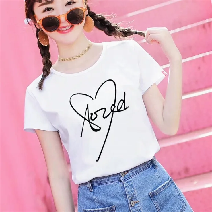 0.87 Dollar WY094 Milk silk cheap good white t-shirt woman, ladies t shirts cotton, ladies t shirt print design made in china