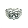Wholesale 100% 925 Sterling Silver Ring Blank Women flower shape finger Ring Base for Ring DIY