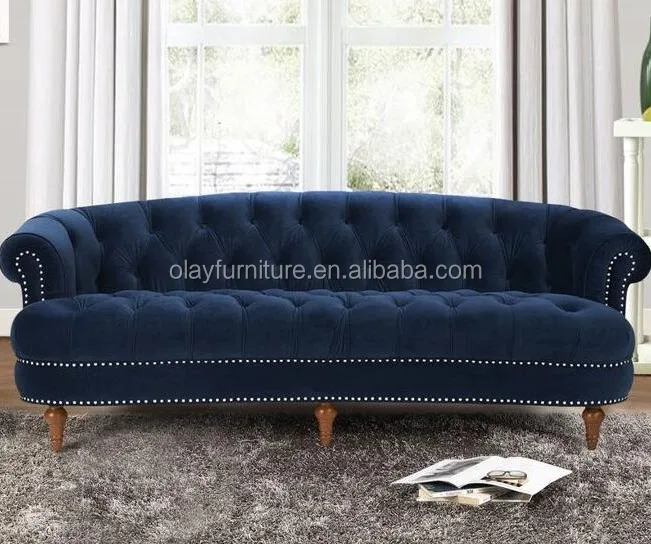 Italian Design White Velvet Living Room Tufted Sofa Set Customized Italian Design White Velvet Living Room