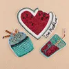 Summer Heart Watermelon Cake Drink Sequin Embroidery Patches for Clothing Iron on Clothes Bag Hat Appliques Badge Stripe Sticker