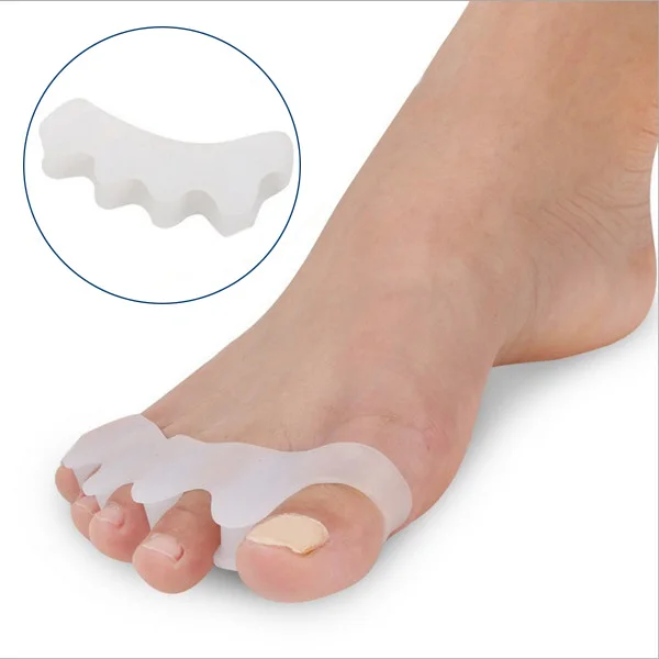 

Unisex Toe Separators Foot Cushions Soft Foot Pads SIlicone Toe Straighteners Spacers Bunion Corrector, Transparent or white