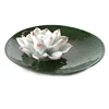Lotus Flower Ceramic Green Circular Tray Articles Handicraft