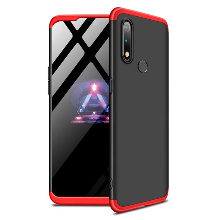 

3 In 1 Full Protective Hard Pc Case For Oppo Realme Pro Back Cover, Black/red/pink/blue/gold/gold black/red black/blue black/silver black