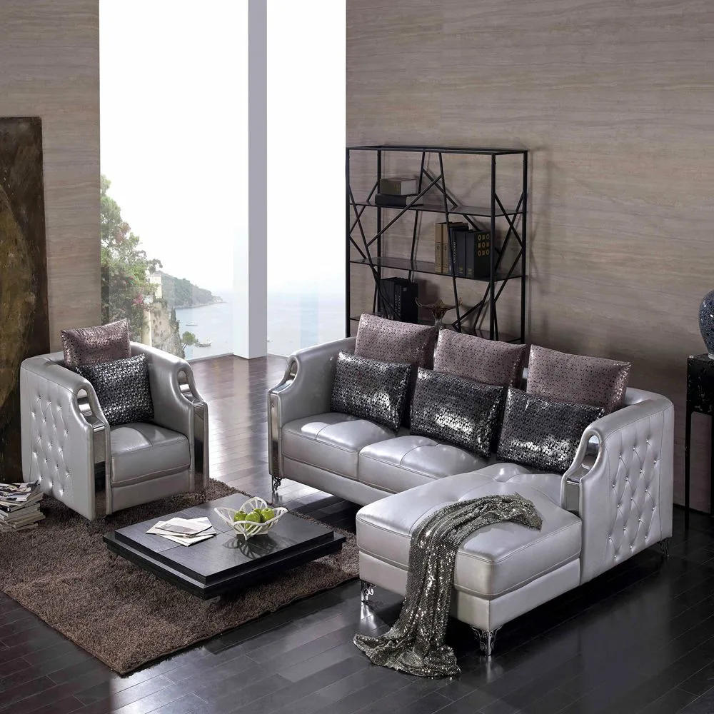Lizz Button Tufted Sofa Modular Leather sofa European