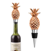 

Wholesale Hot Selling Amazon 2019 Wine Bottle Stop Rose Gold Metal Pineapple Wine Stopper