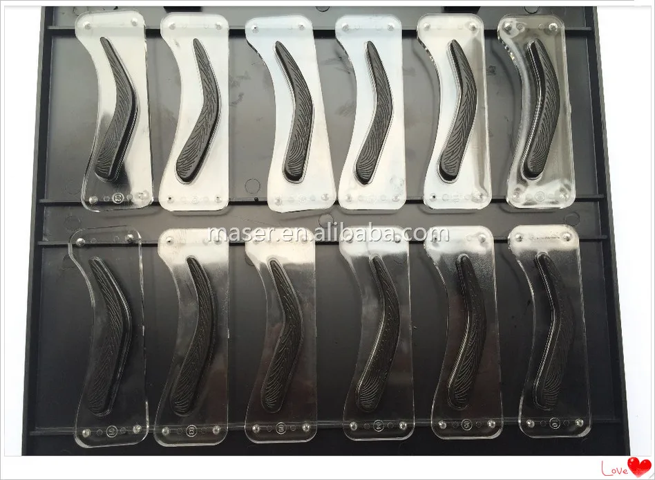 12 Styles Eyebrow Tattoo Shaping Stencil Kit 3d Effect Eyebrow Shape