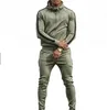 Fashion slim gym training beautiful mens stripe tracksuit