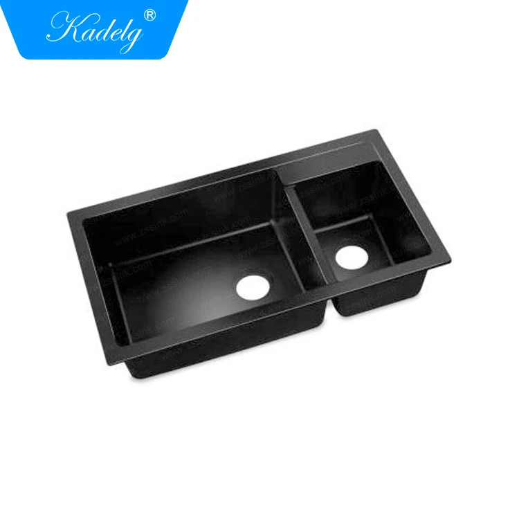 Wholesale Cheap Custom Black Double Granite Sink Bowl