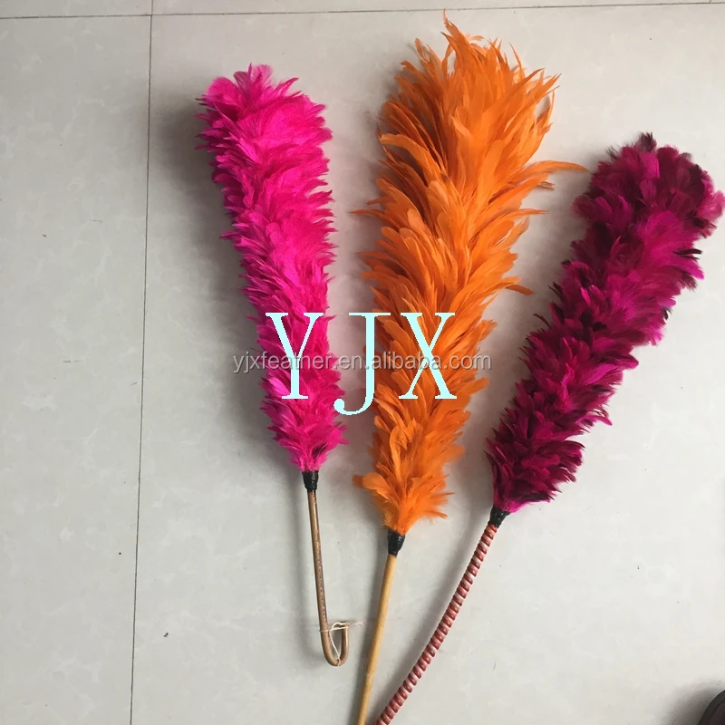 

2018 hot sale chicken feather duster, Hot pink colors