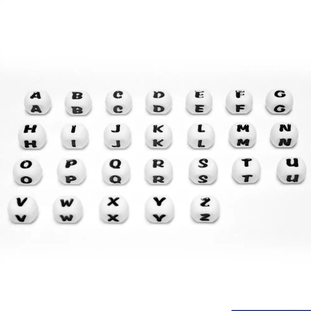 

Food Grade Silicone English Letter Alphabet Beads Baby DIY Teething Chew Nipple Chain Necklace Accessories