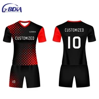 

Sublimated Football Wear Latest Design Xxl Black And Red White Soccer Jersey Soccer uniforms