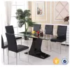 cheap modern metal glass dining table dining set