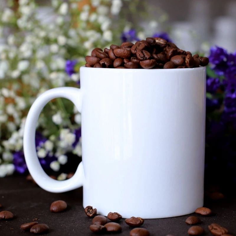 
Custom logo print coffee cup white ceramic mug for sublimation 