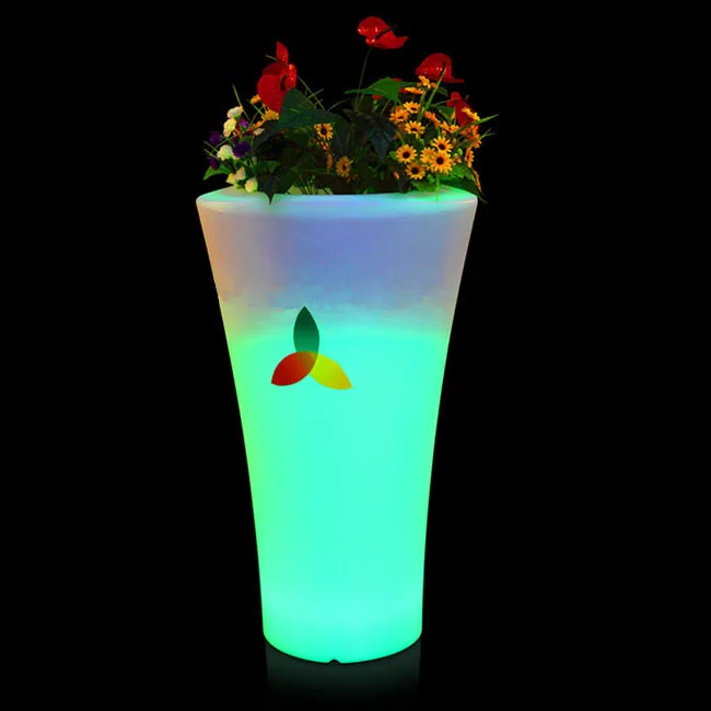 Solar Led Flower Pot Light,Remote Control Led Battery Pot Light,Led