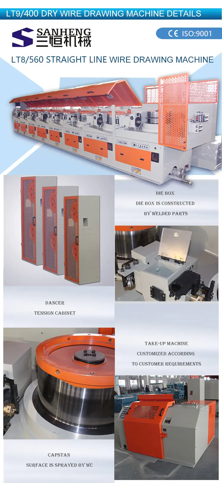 Straight Line Die Polishing Wire Drawing Machine With Drawing Wire