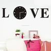 Acrylic self adhesive mirror sticker lOve shape mirror clock (B0452)